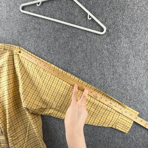 Brooks Brothers Oxford Cloth Button Down Yellow Check XL Non Iron Supima Cotton - Picture 12 of 16
